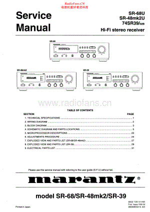 Marantz-SR39-rec-sm 维修电路原理图.pdf