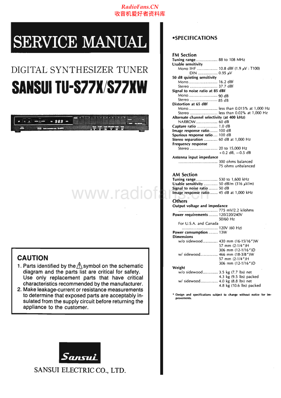 Sansui-TUS77X-tun-sm 维修电路原理图.pdf_第1页