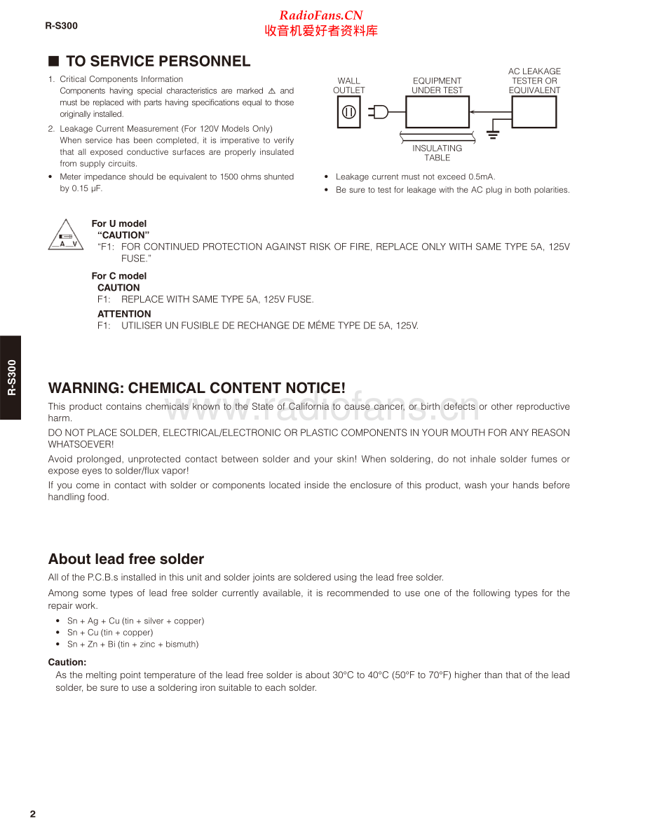 Yamaha-RS300-rec-sm(1) 维修电路原理图.pdf_第2页