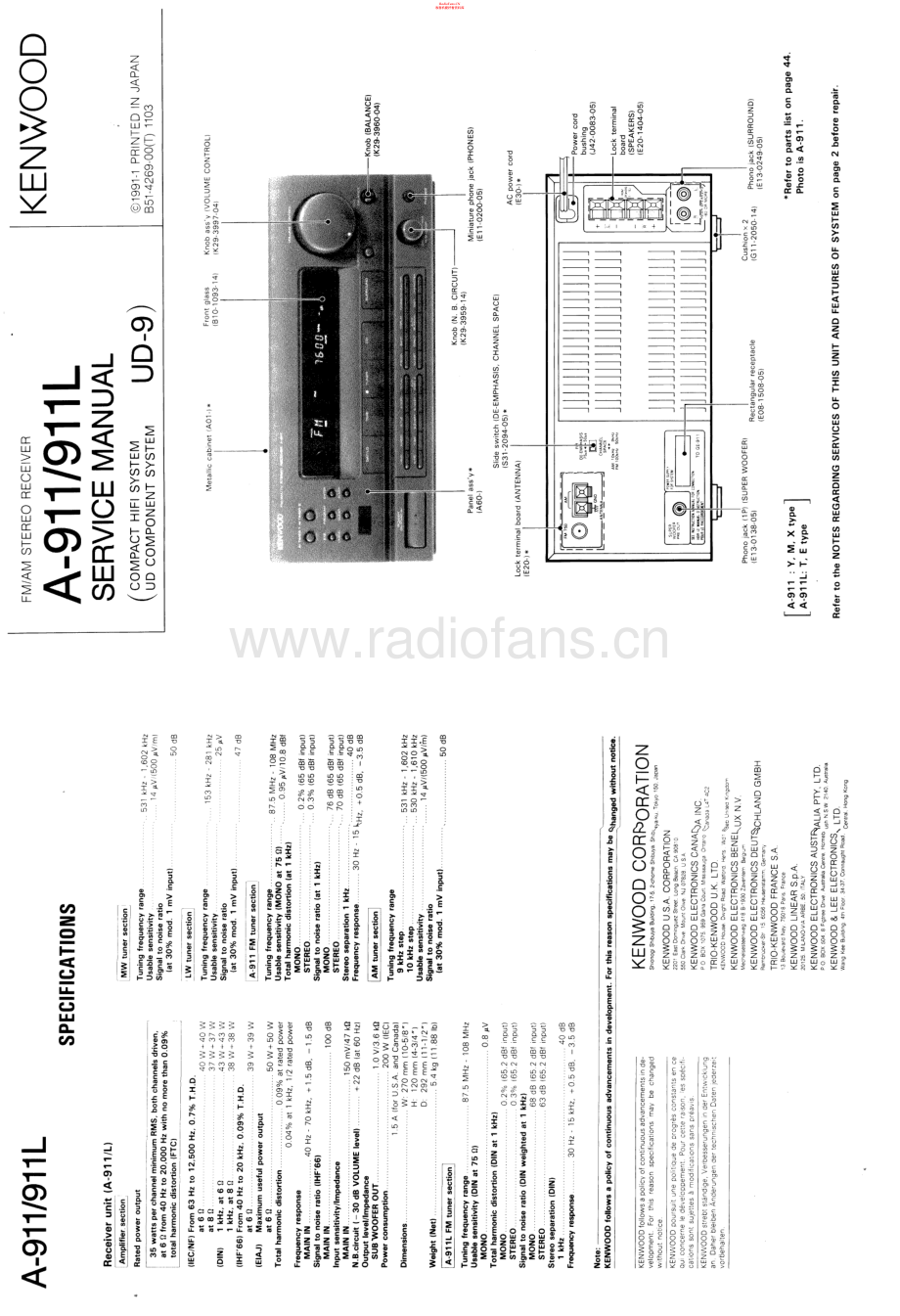 Kenwood-A911-rec-sm 维修电路原理图.pdf_第1页