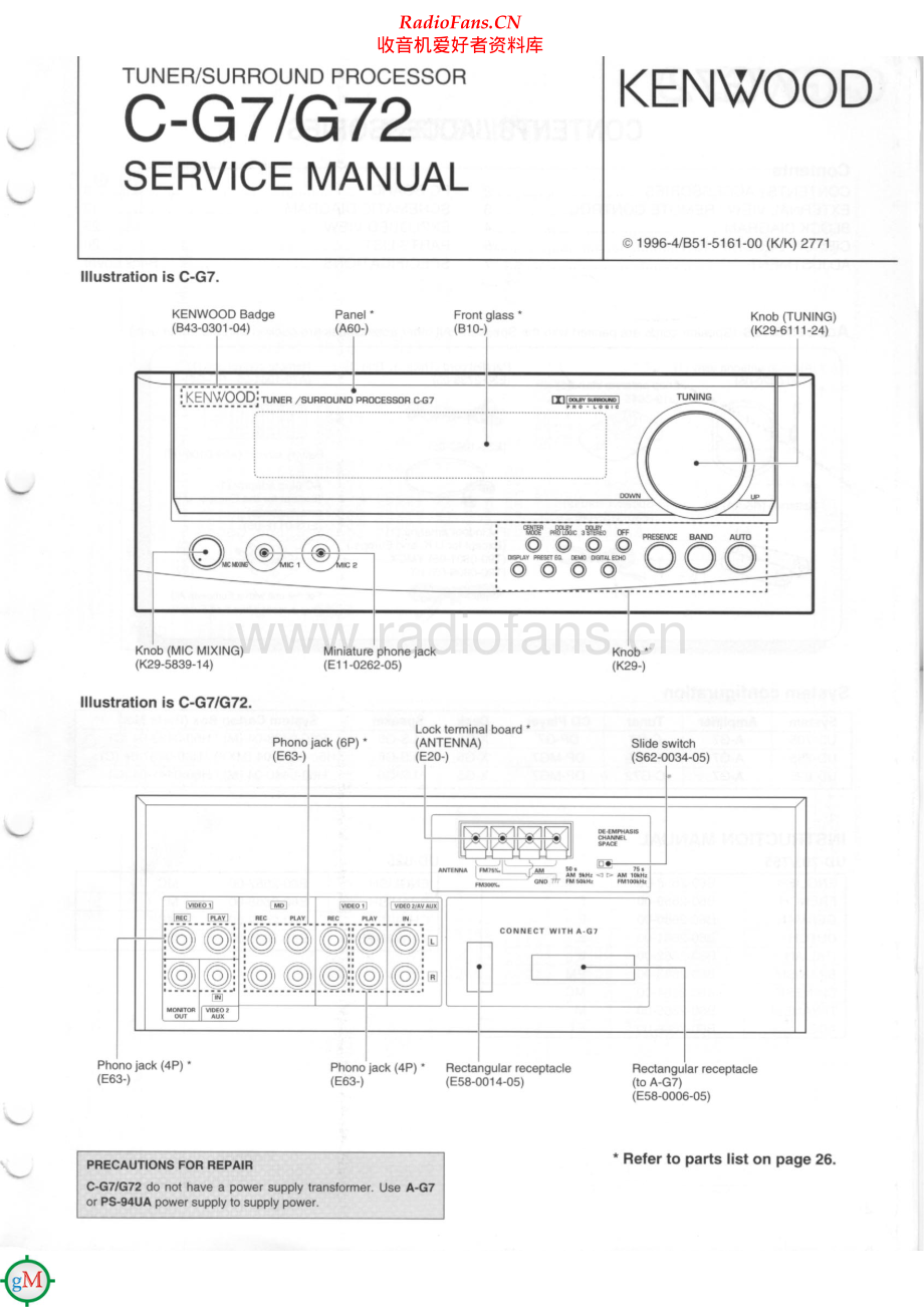 Kenwood-CG72-rec-sm 维修电路原理图.pdf_第1页