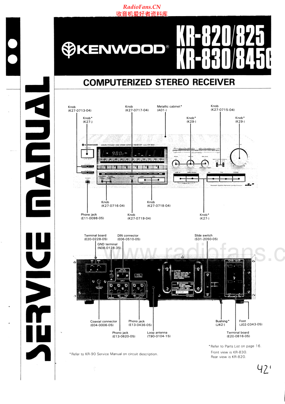 Kenwood-KR845G-rec-sm 维修电路原理图.pdf_第1页