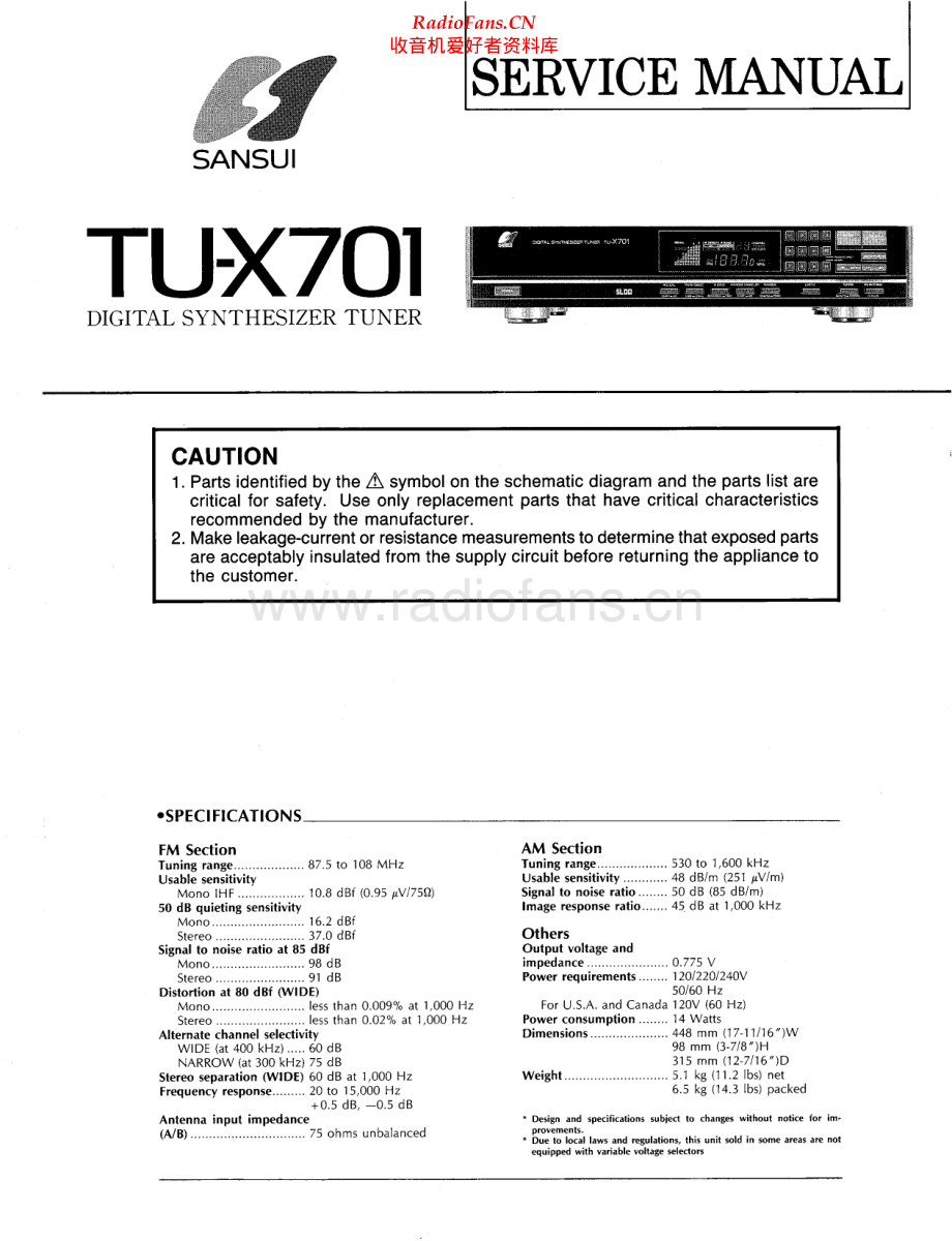 Sansui-TUX701-tun-sm 维修电路原理图.pdf_第1页