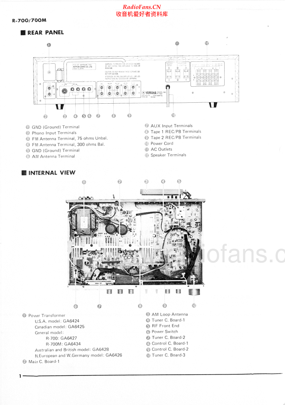 Yamaha-R700-rec-sm 维修电路原理图.pdf_第2页