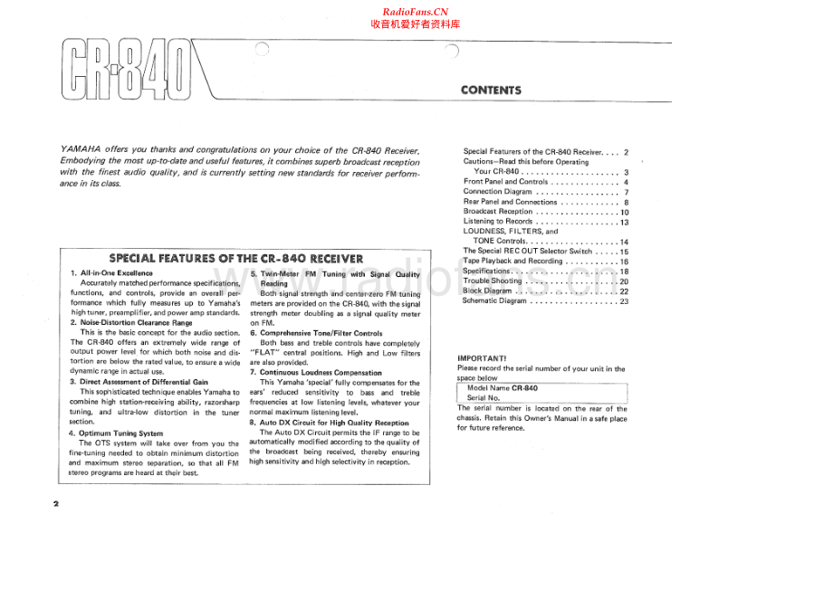 Yamaha-CR840-rec-sm 维修电路原理图.pdf_第2页