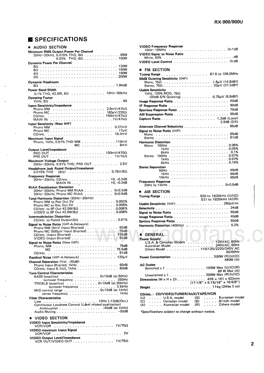 Yamaha-RX900-rec-sm(1) 维修电路原理图.pdf_第3页