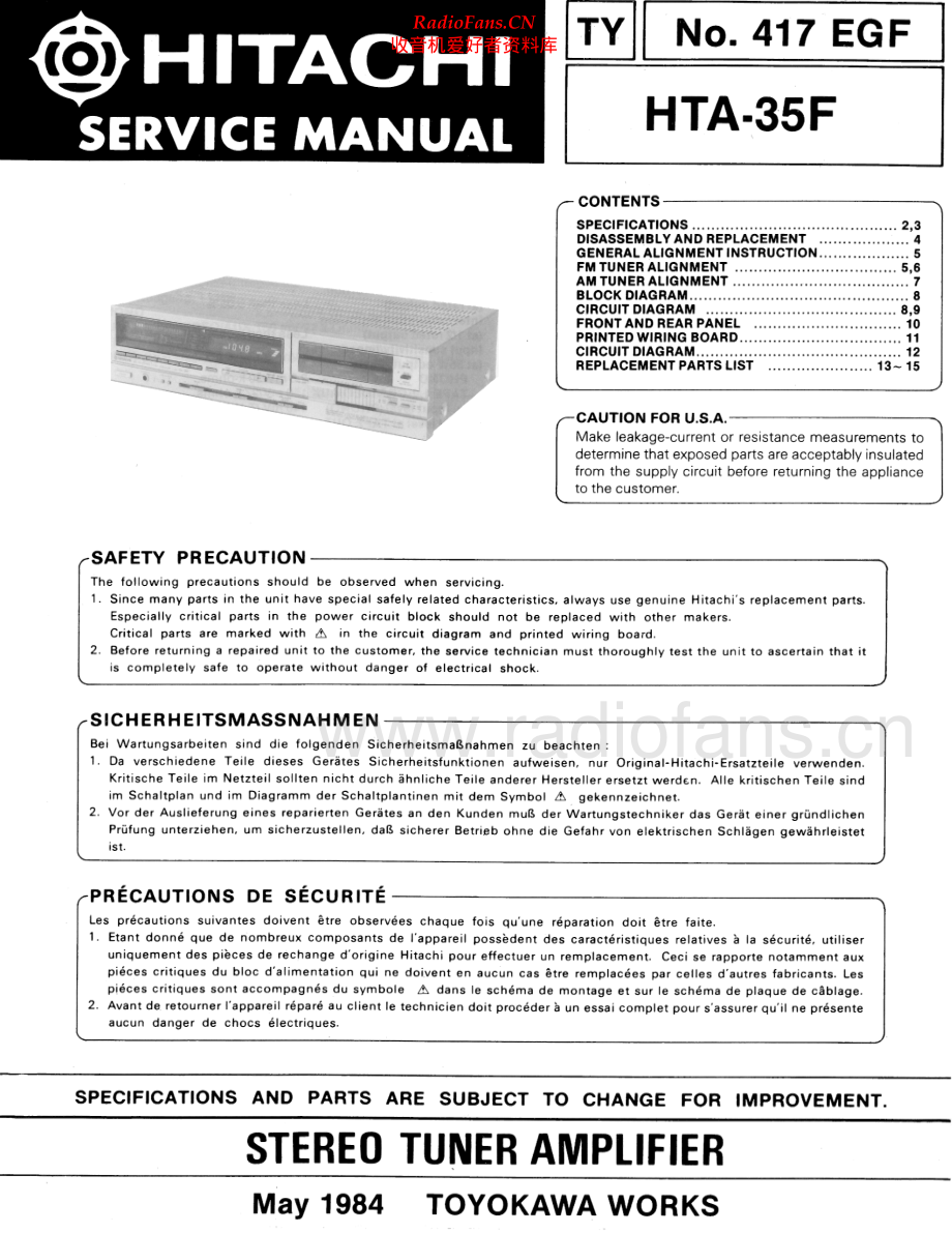 Hitachi-HTA35F-rec-sm 维修电路原理图.pdf_第1页