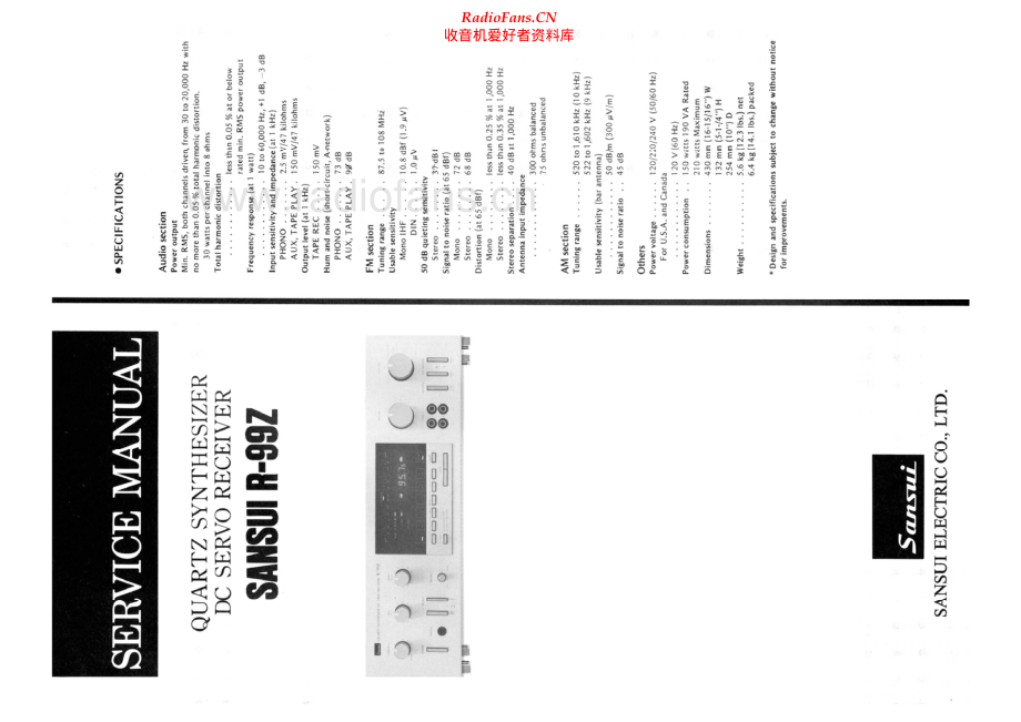 Sansui-R99Z-rec-sm 维修电路原理图.pdf_第1页