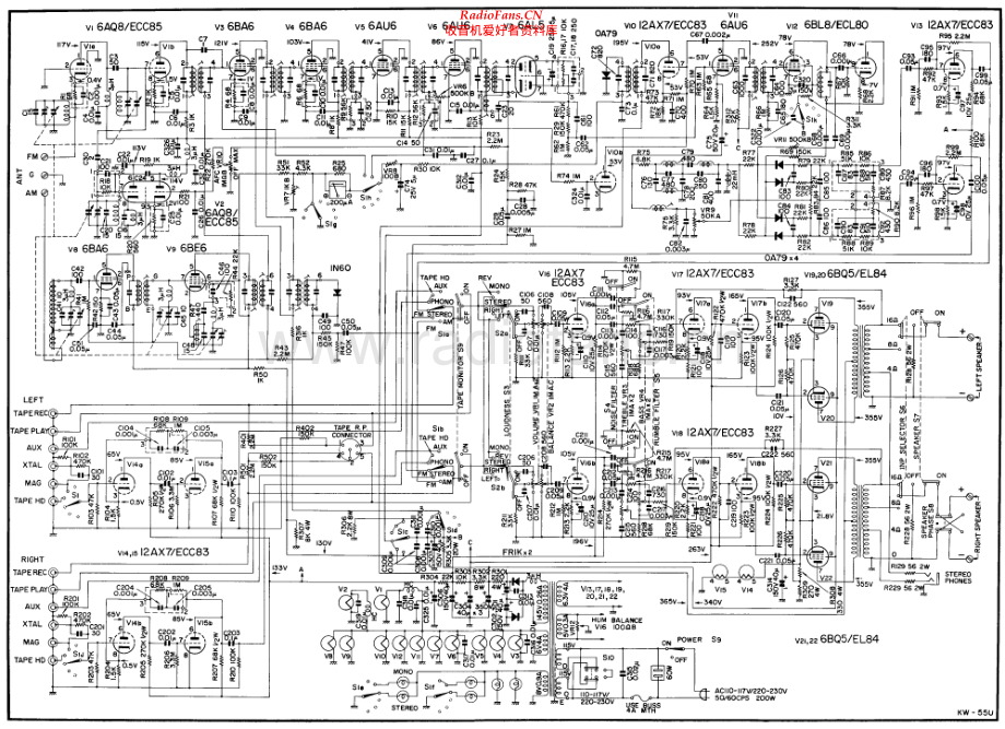 Kenwood-KW55U-rec-sch 维修电路原理图.pdf_第1页