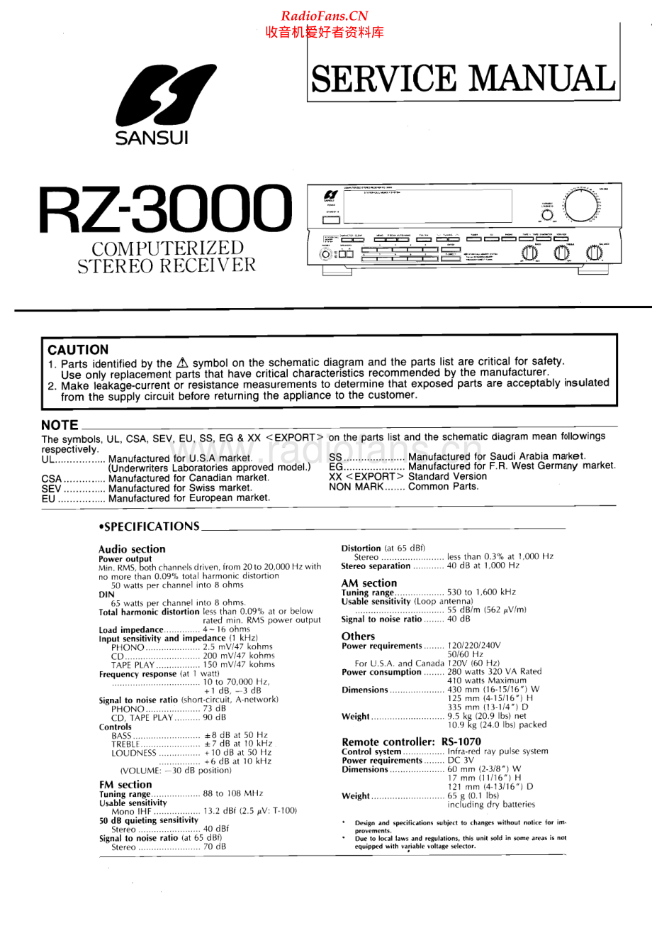 Sansui-RZ3000-rec-sm 维修电路原理图.pdf_第1页