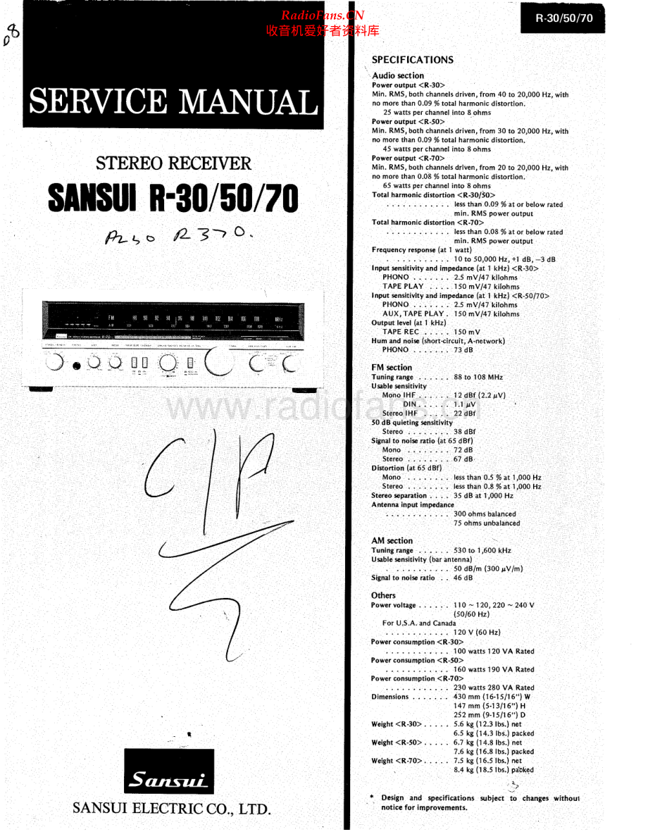 Sansui-R30-rec-sm 维修电路原理图.pdf_第1页