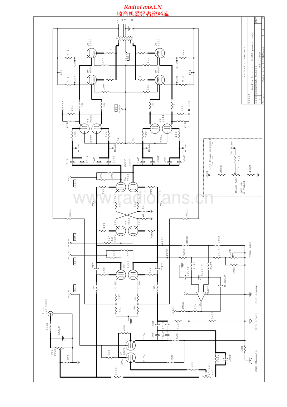 AudioResearch-M100-pwr-sch维修电路原理图.pdf_第1页