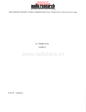 AudioResearch-LS7-pre-sch维修电路原理图.pdf