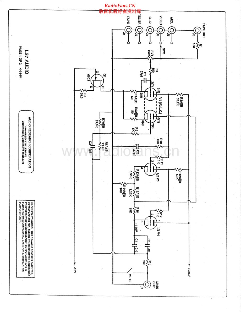 AudioResearch-LS7-pre-sch维修电路原理图.pdf_第2页