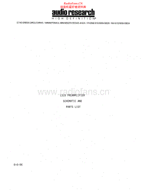 AudioResearch-LS15-pre-sch维修电路原理图.pdf