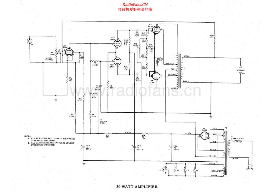 Ampex-30W-pwr-sch维修电路原理图.pdf_第1页