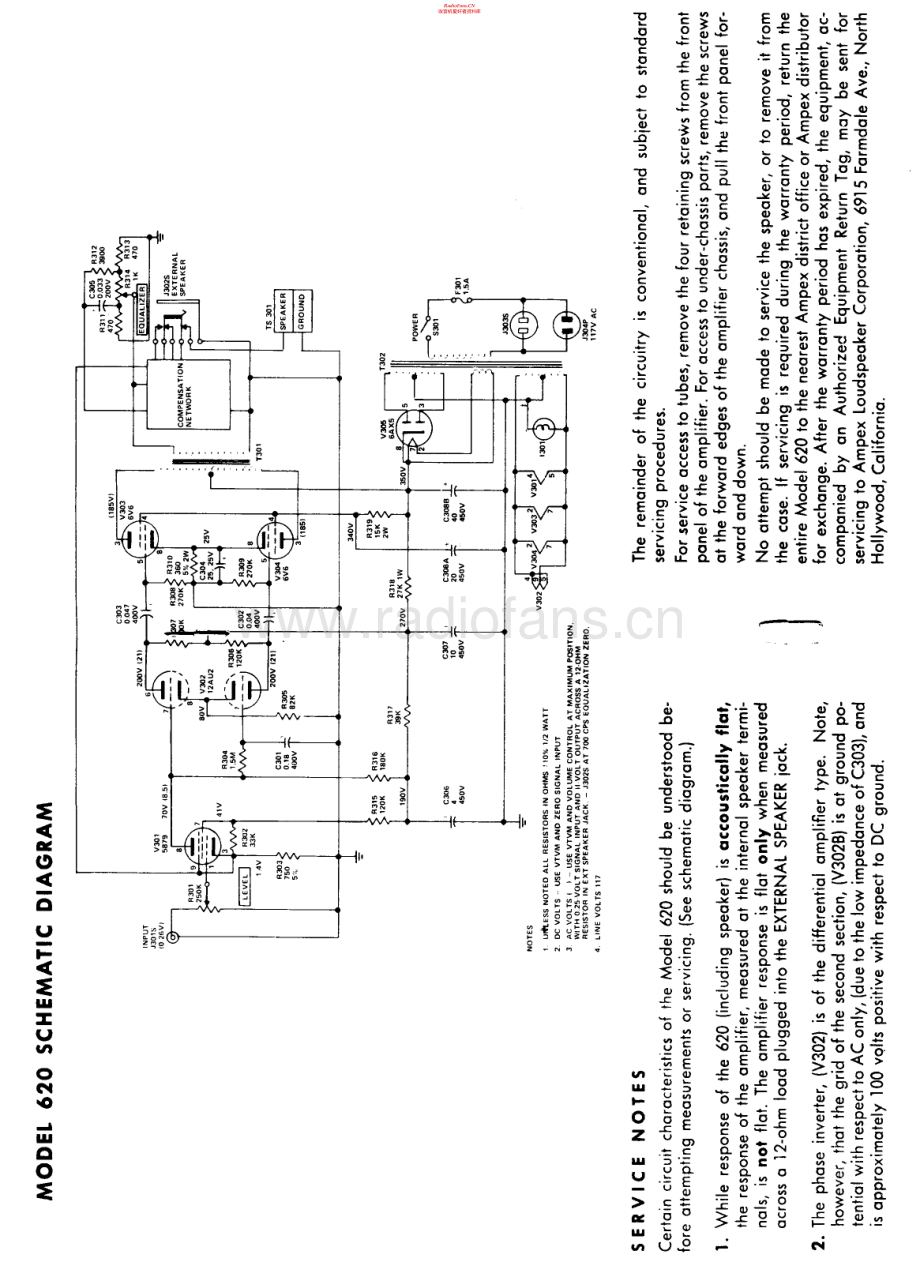 Ampex-620-pwr-sch维修电路原理图.pdf_第1页