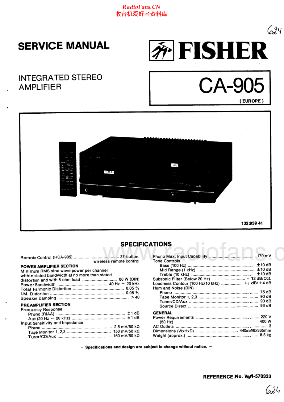 Fisher-CA905-int-sm维修电路原理图.pdf_第1页