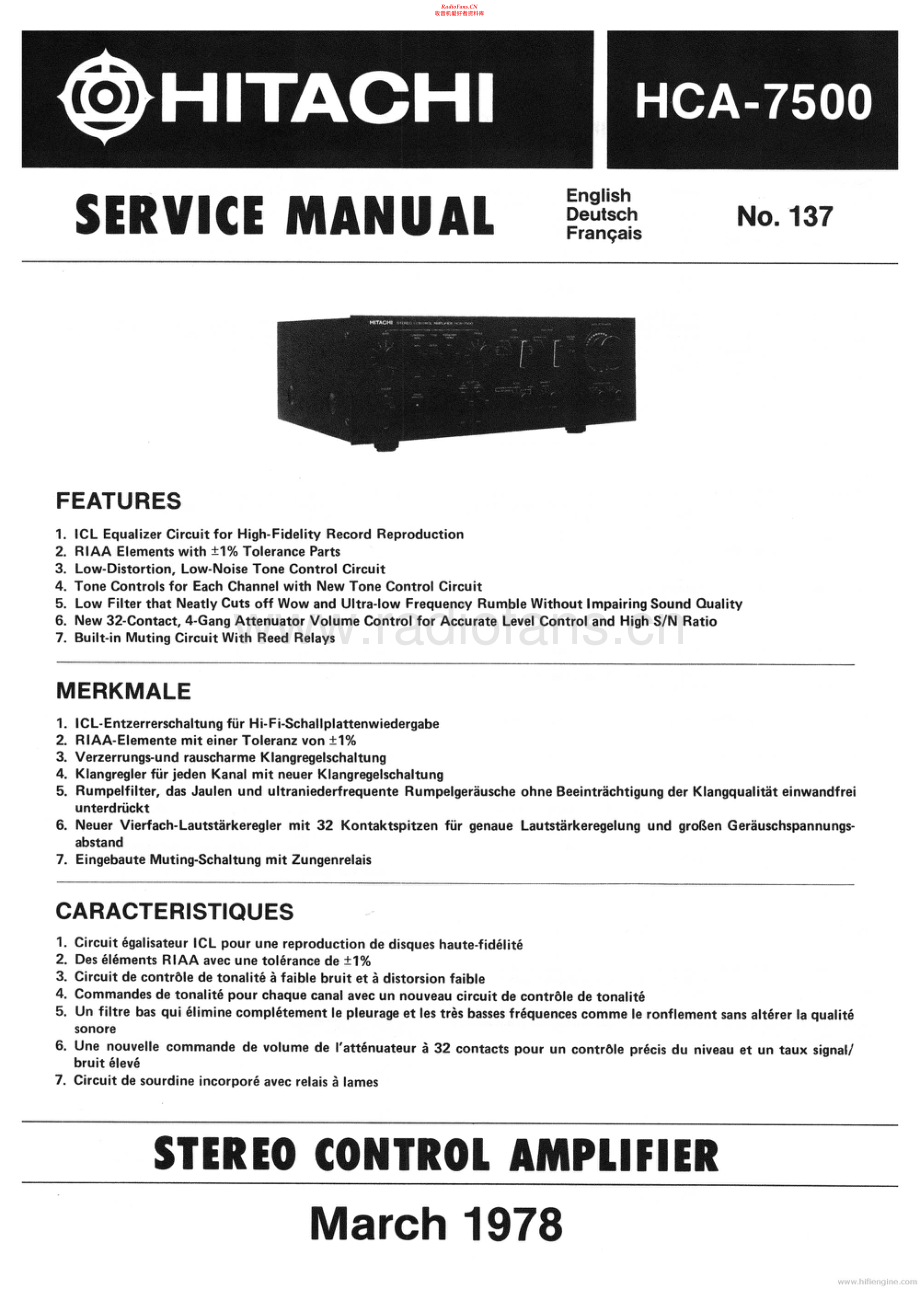 Hitachi-HCA7500-pre-sm 维修电路原理图.pdf_第1页