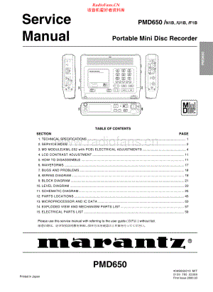 Marantz-PMD650-pmdr-sm 维修电路原理图.pdf