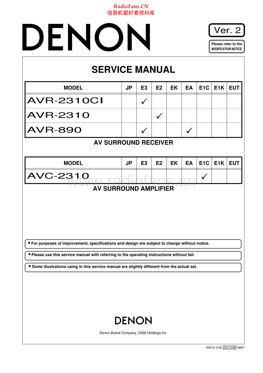 Denon-AVR2310CI-avr-sm2维修电路原理图.pdf_第1页