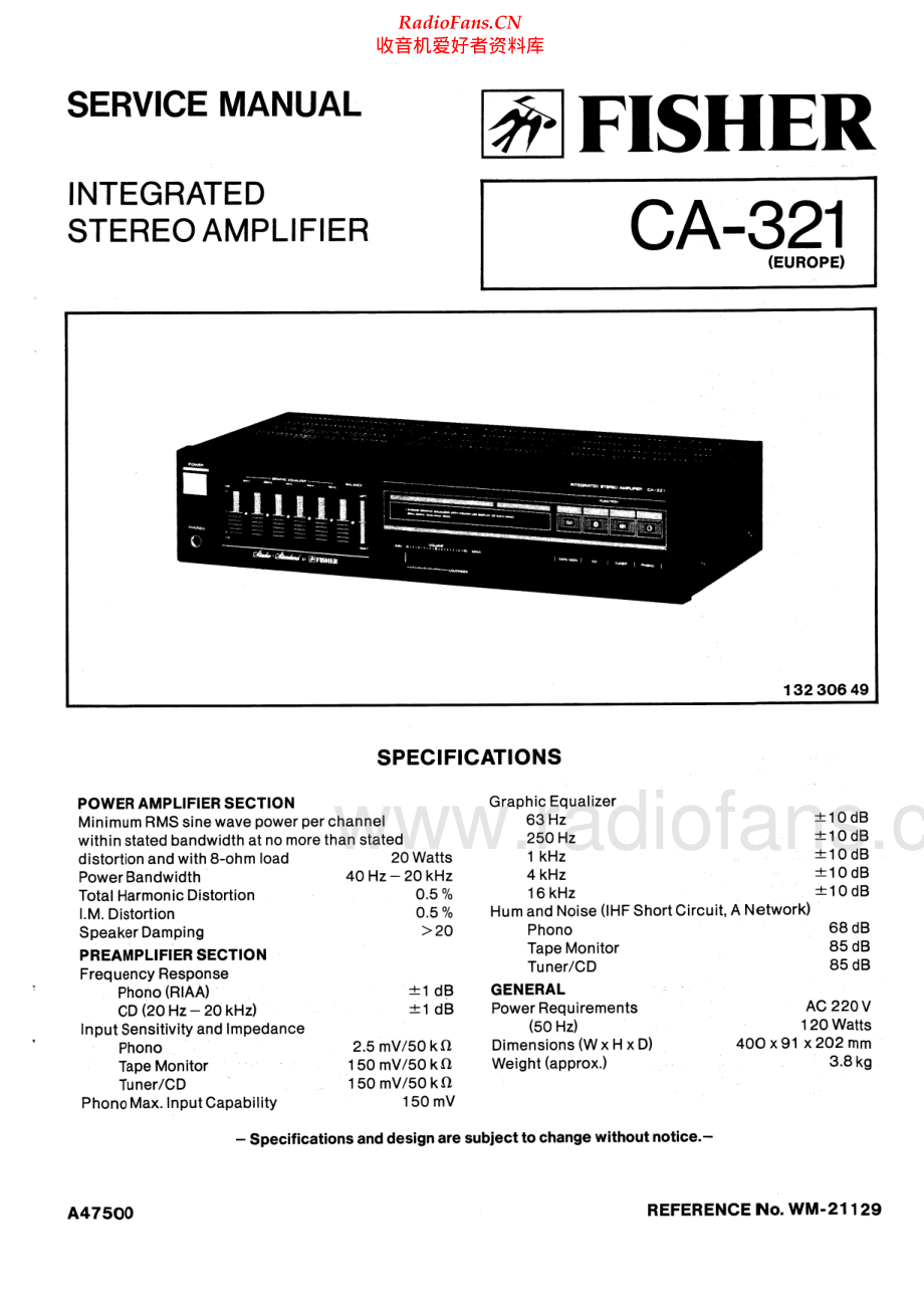 Fisher-CA321-int-sm维修电路原理图.pdf_第1页