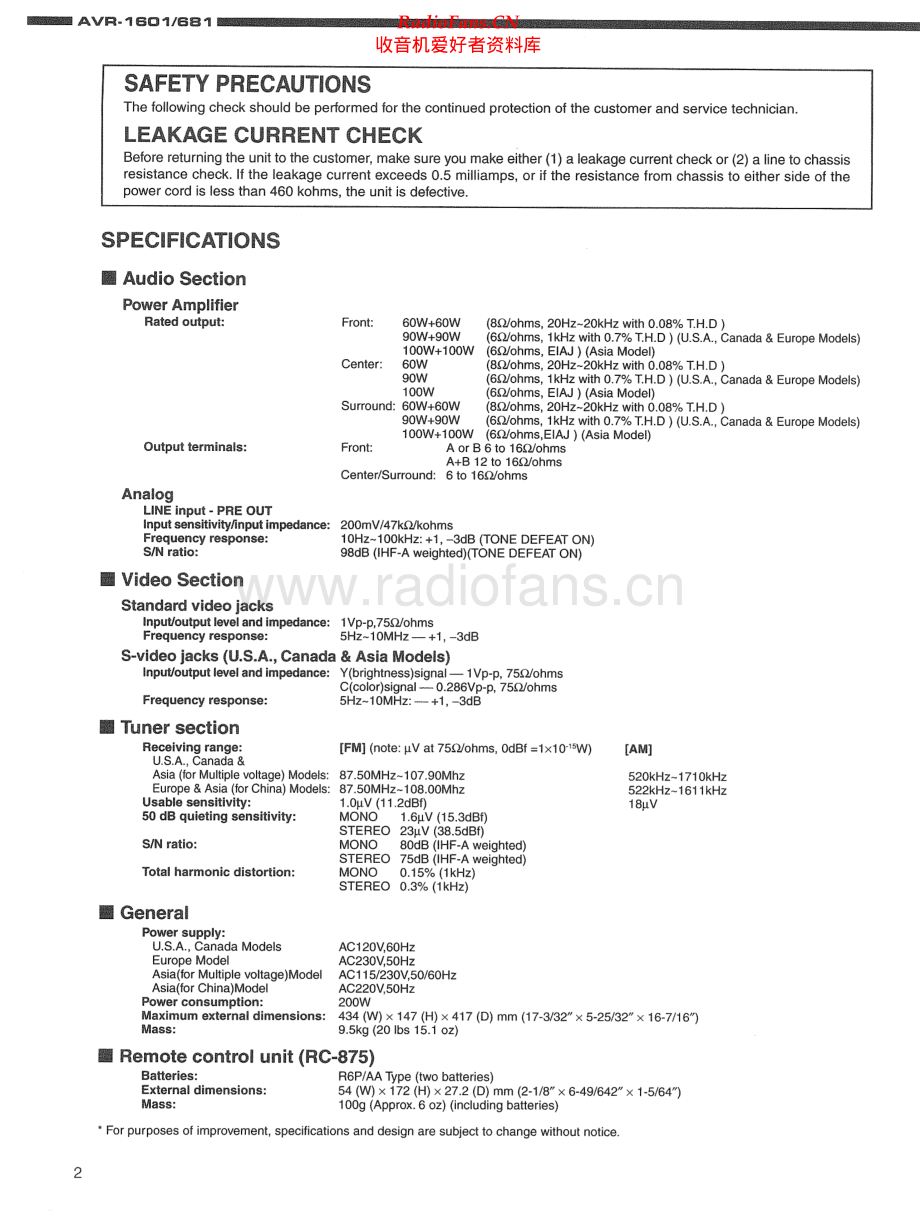 Denon-AVR1601-avr-sm维修电路原理图.pdf_第2页