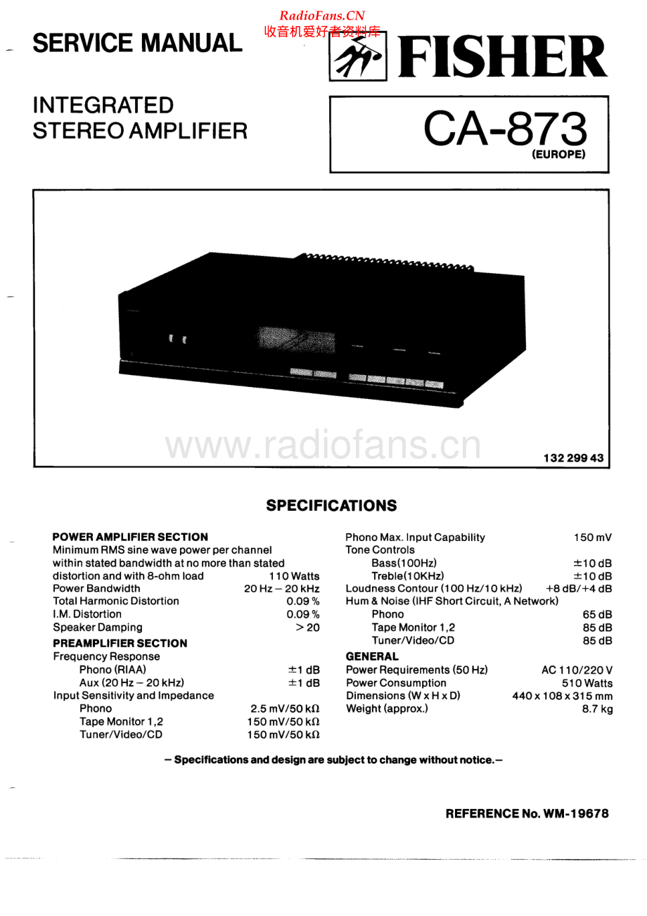 Fisher-CA873-int-sm维修电路原理图.pdf_第1页