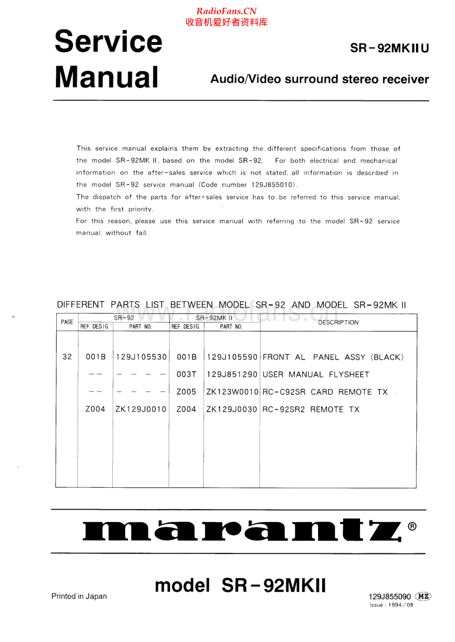 Marantz-SR92_MK2-avr-sm 维修电路原理图.pdf_第1页