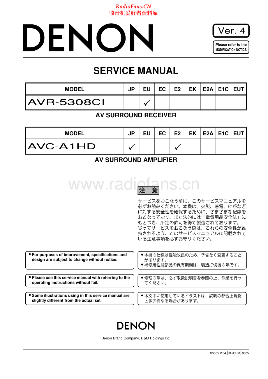 Denon-AVCA1HD-avr-sm维修电路原理图.pdf_第1页