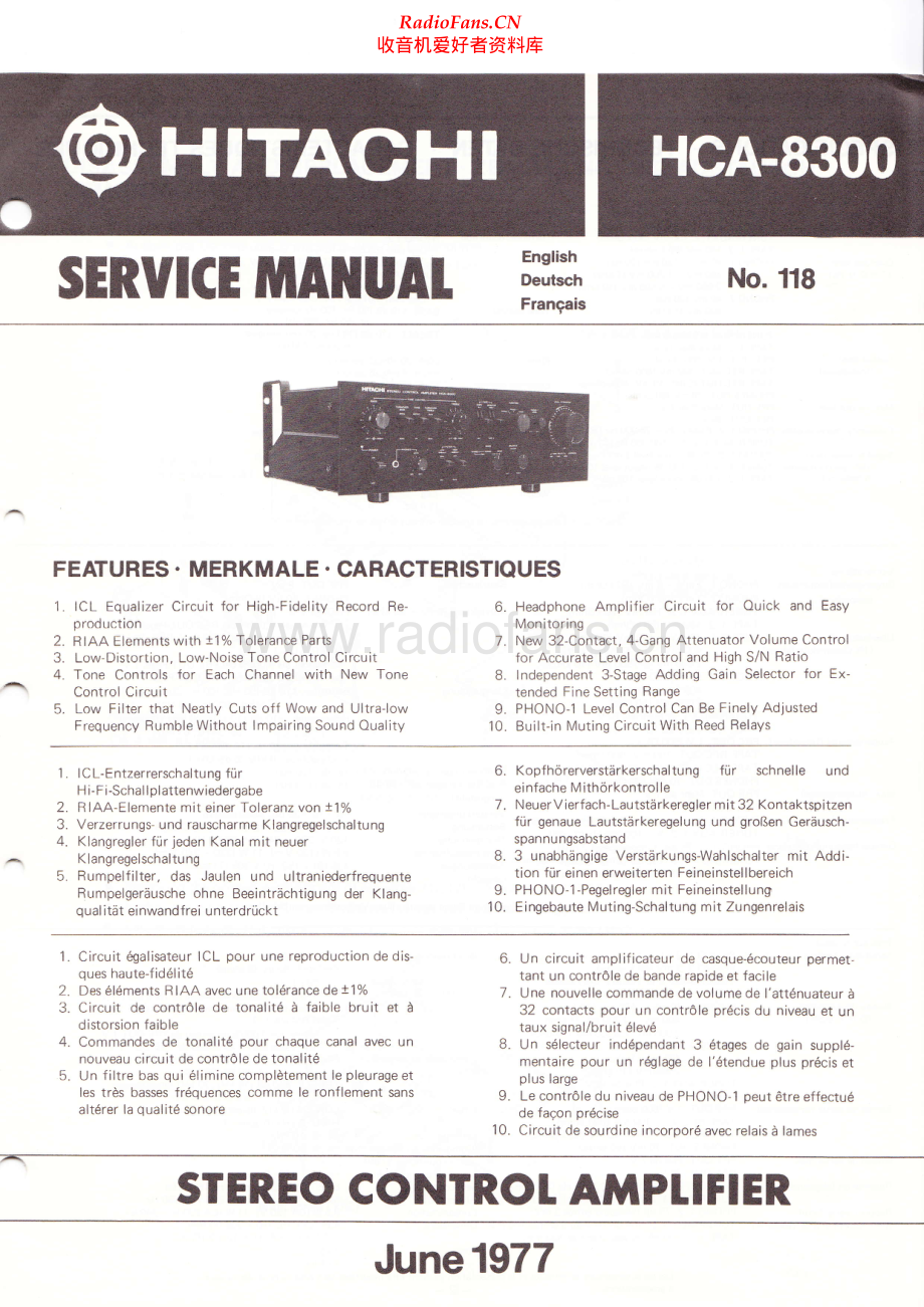 Hitachi-HCA8300-pre-sm 维修电路原理图.pdf_第1页