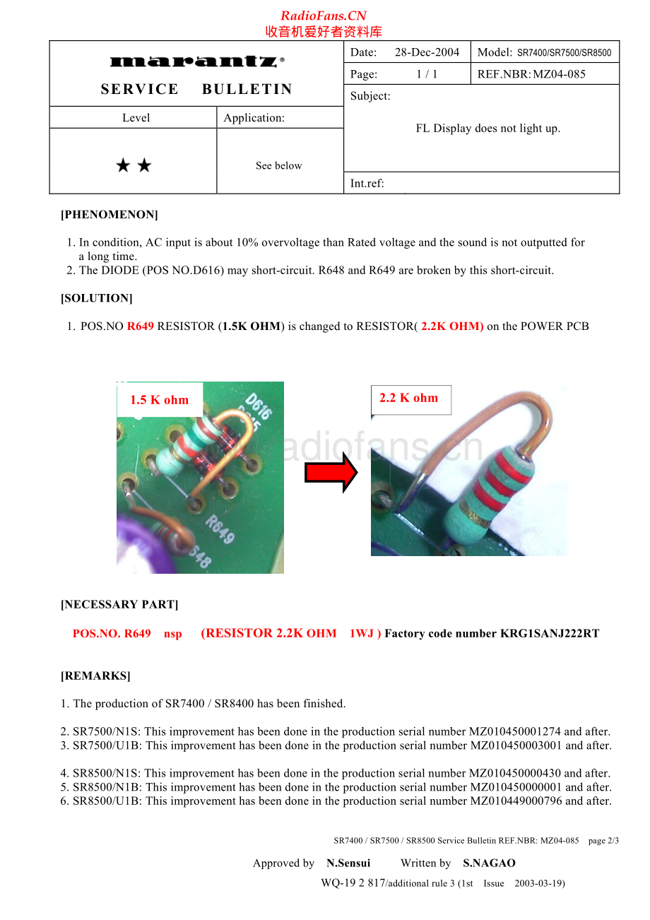 Marantz-SR8500-avr-sb 维修电路原理图.pdf_第1页