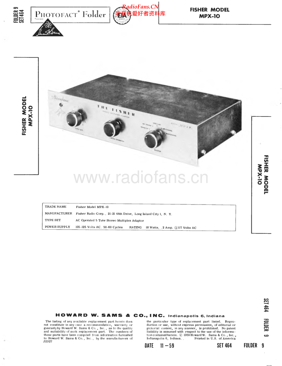 Fisher-MPX10-pre-sm维修电路原理图.pdf_第1页