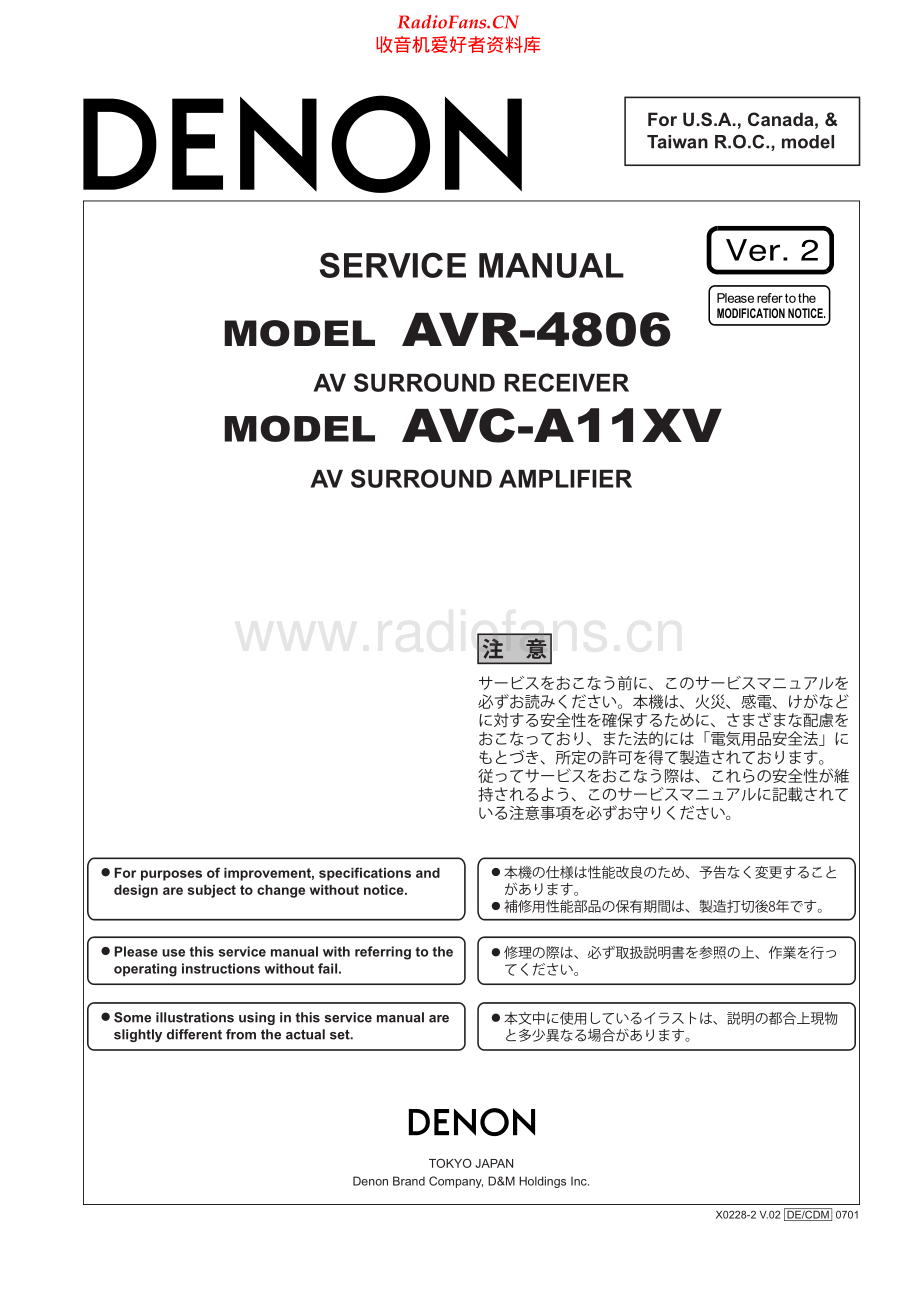 Denon-AVCA11XV-avr-sm维修电路原理图.pdf_第1页