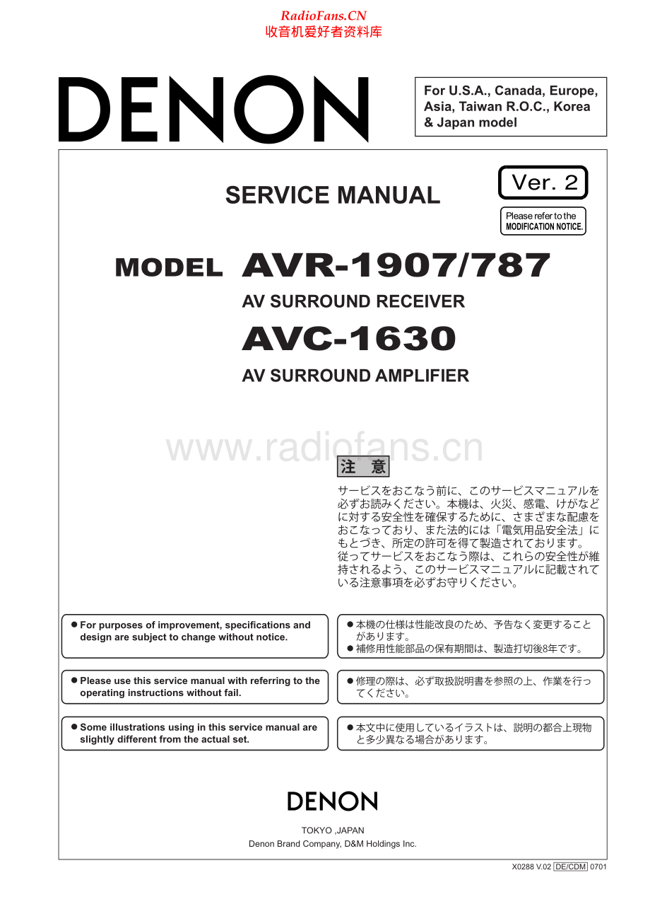 Denon-AVR1907-avr-sm维修电路原理图.pdf_第1页