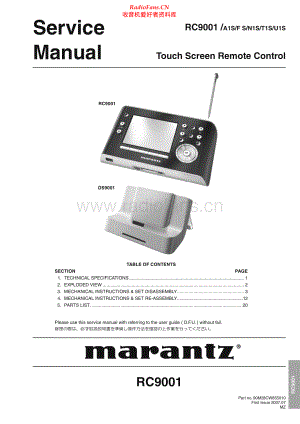 Marantz-RC9001-rem-sm 维修电路原理图.pdf