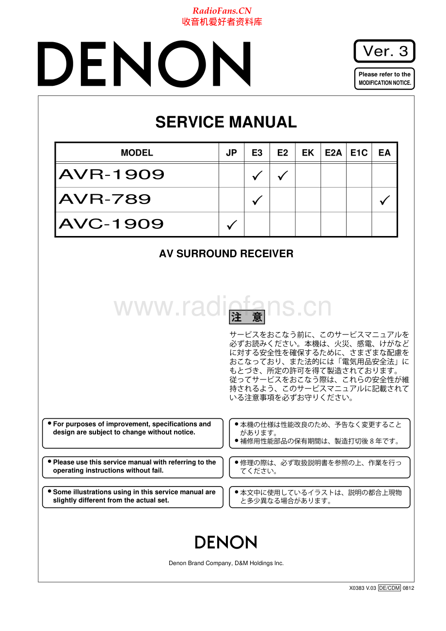 Denon-AVC1909-avr-sm维修电路原理图.pdf_第1页