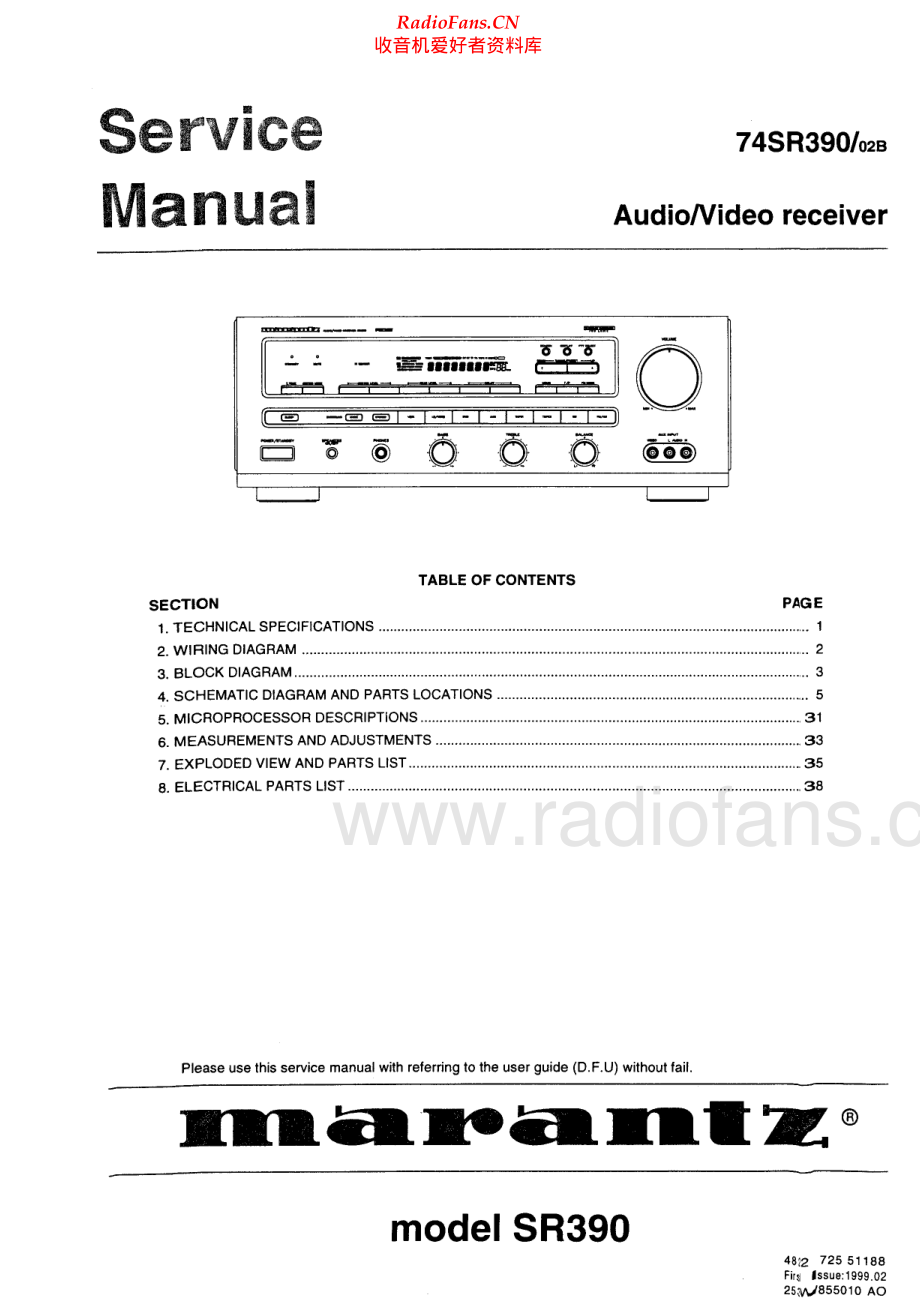 Marantz-SR390-avr-sm 维修电路原理图.pdf_第1页