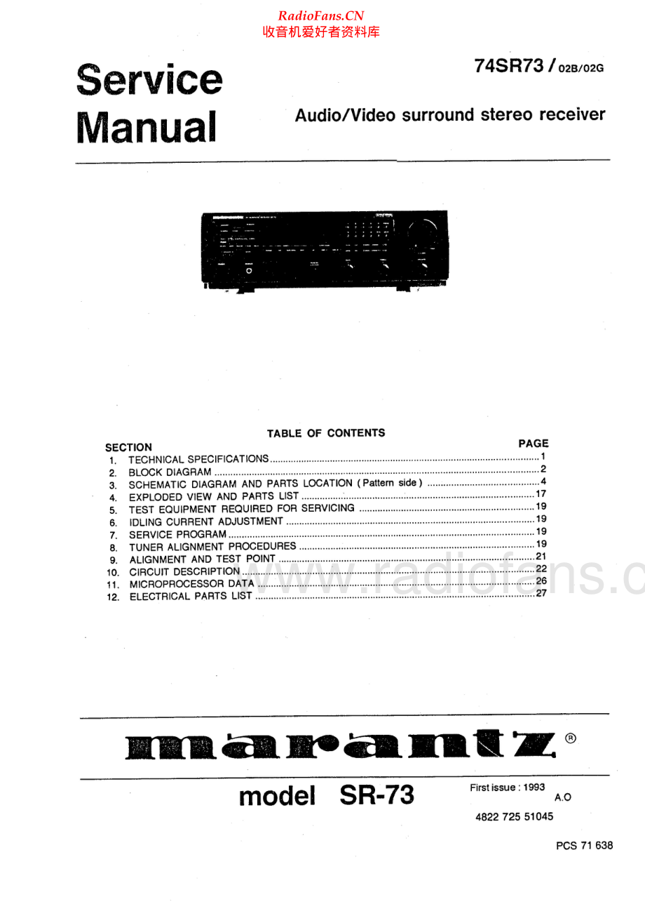 Marantz-SR73-avr-sm 维修电路原理图.pdf_第1页