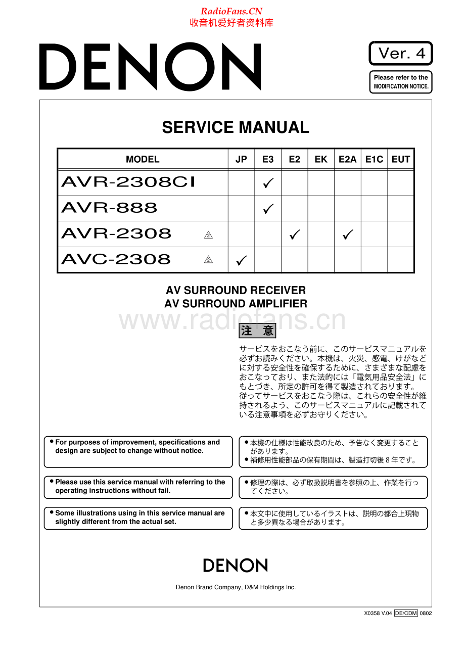 Denon-AVC2308-avr-sm维修电路原理图.pdf_第1页