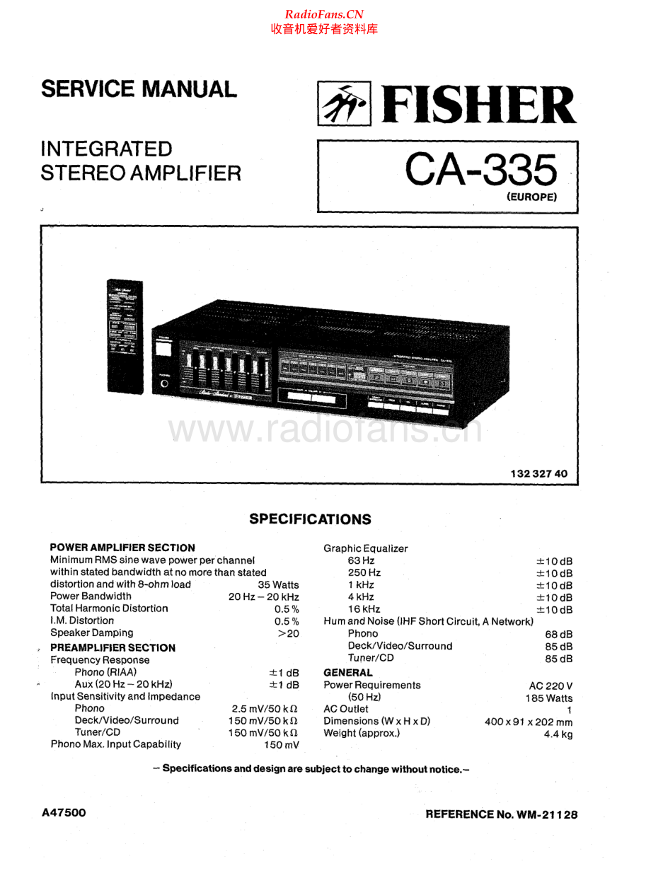 Fisher-CA335-int-sm维修电路原理图.pdf_第1页