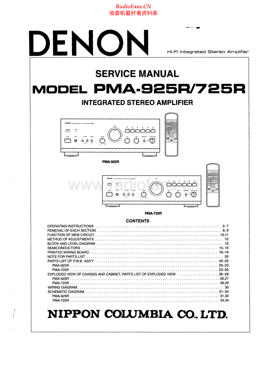 Denon-PMA925R-int-sm维修电路原理图.pdf_第1页