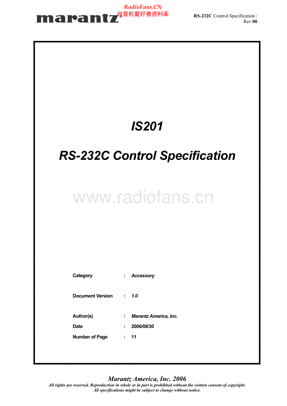 Marantz-IS201-rs232-sm 维修电路原理图.pdf_第1页