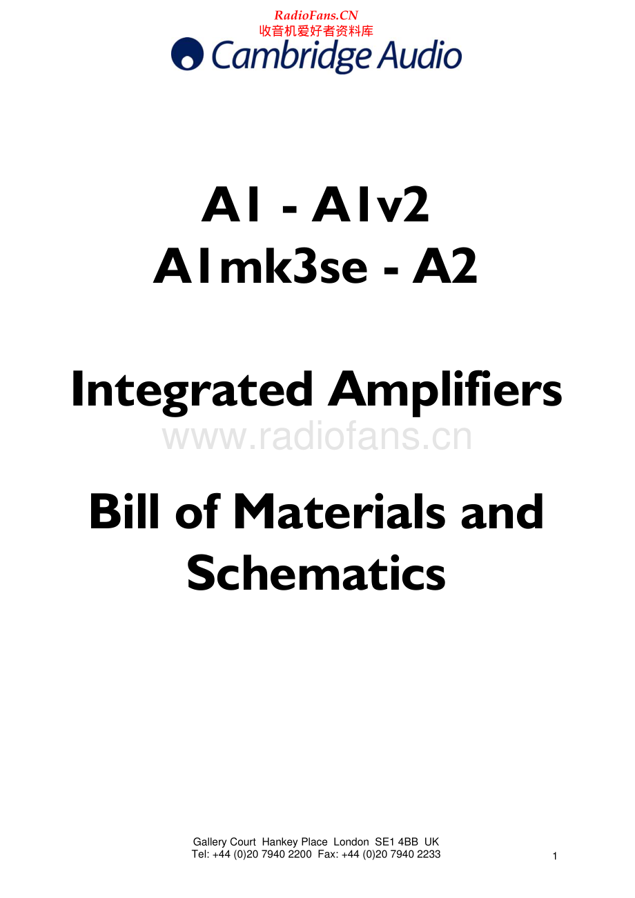 Cambridge-A2-int-sch维修电路原理图.pdf_第1页