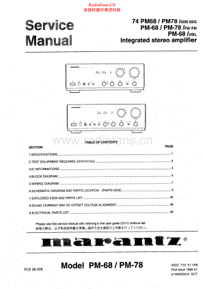 Marantz-PM68-int-sm 维修电路原理图.pdf