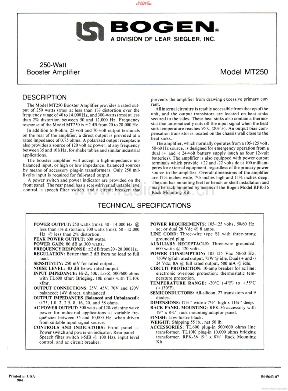 Bogen-MT250-pa-sm维修电路原理图.pdf_第1页