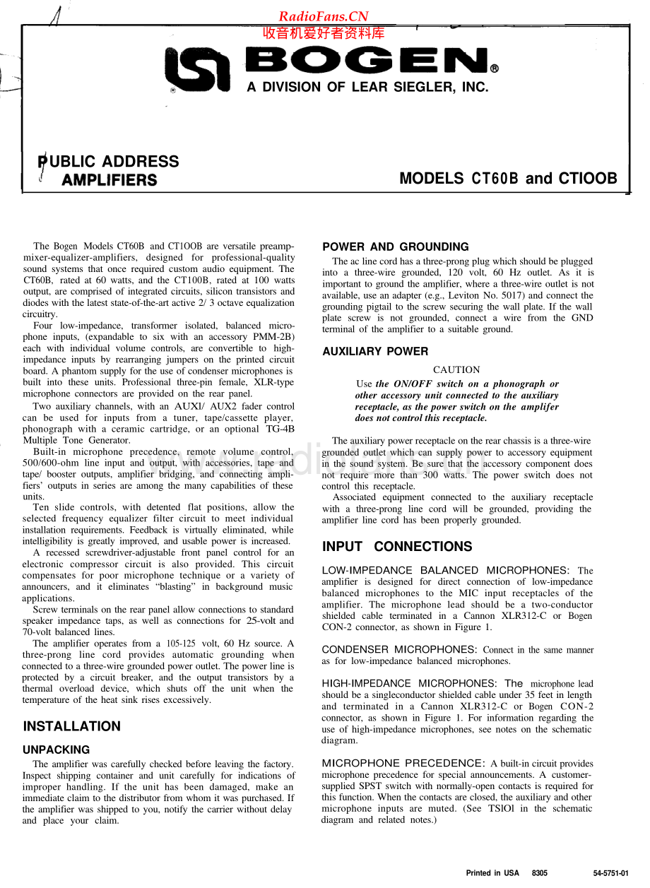 Bogen-CT100B-pa-sm维修电路原理图.pdf_第1页