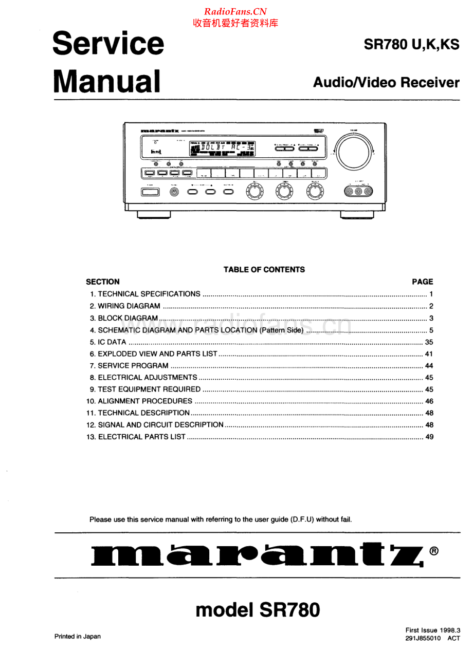 Marantz-SR780-avr-sm 维修电路原理图.pdf_第1页