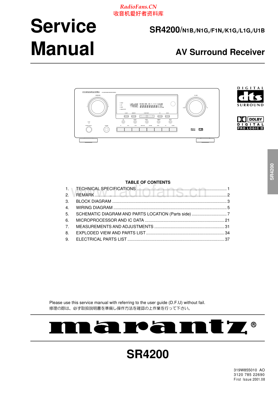 Marantz-SR4200-avr-sm 维修电路原理图.pdf_第1页