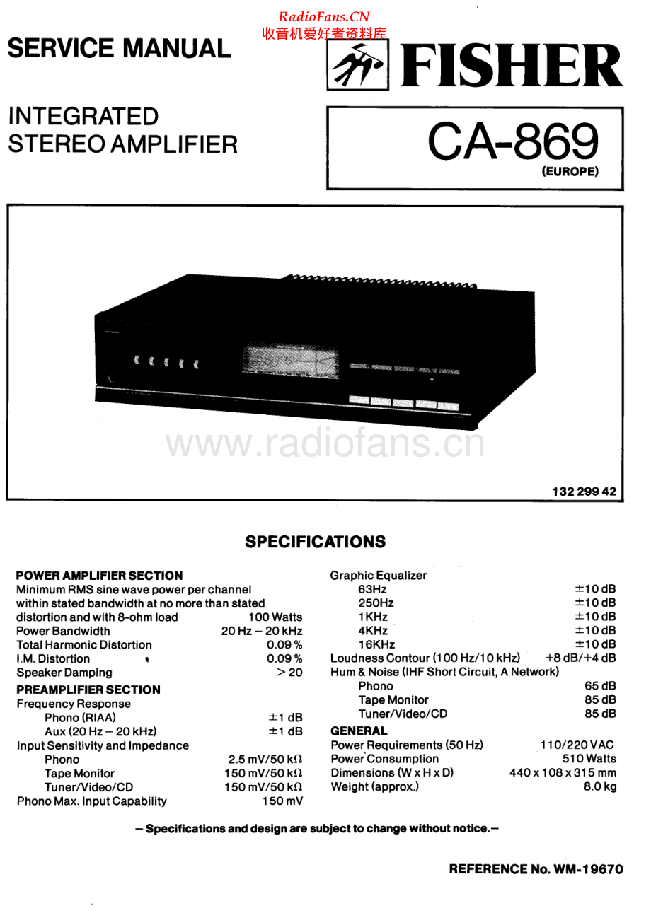 Fisher-CA869-int-sm维修电路原理图.pdf_第1页